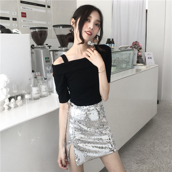 Lezser női blúz rövid ujjal, két színben