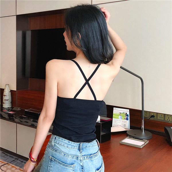 Καθημερινό γυναικείο γιλέκο με λεπτές λουρίδες σε δύο χρώματα