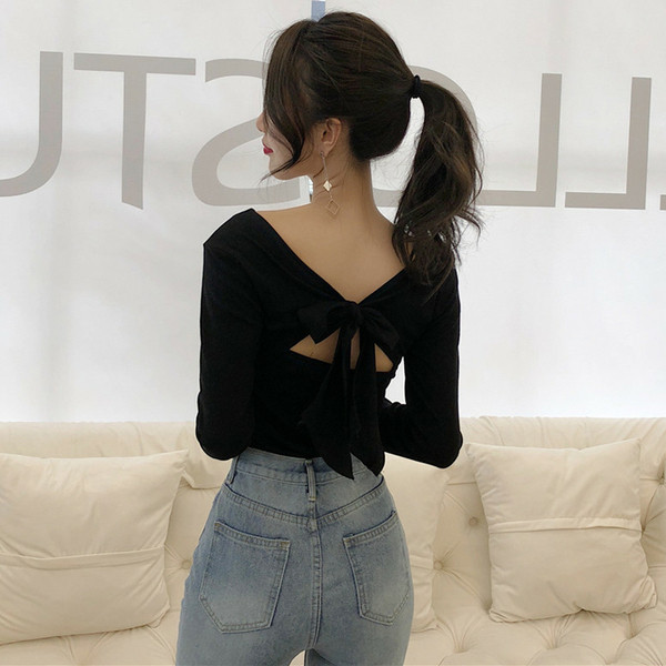 Lezser női blúz két színben, hátul szalaggal