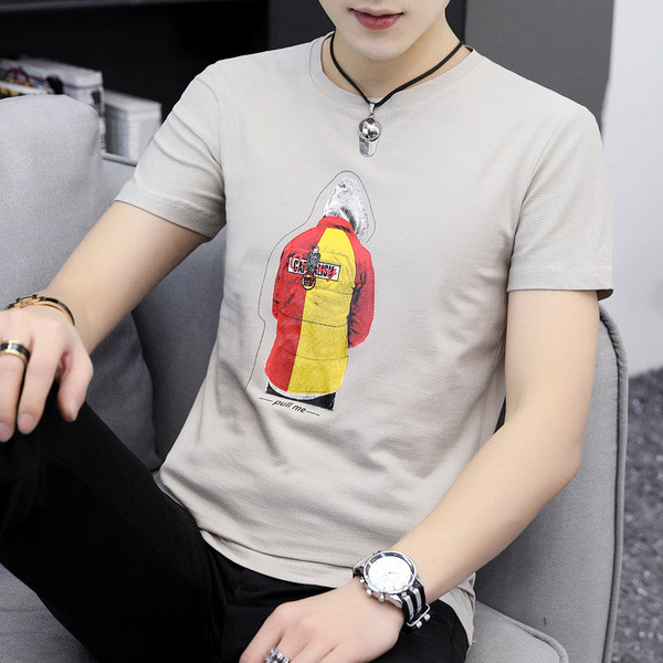 Rátétes, rövid ujjú férfi póló két színben