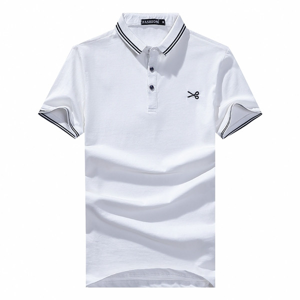 Férfi póló három színben hímzéssel és gombokkal