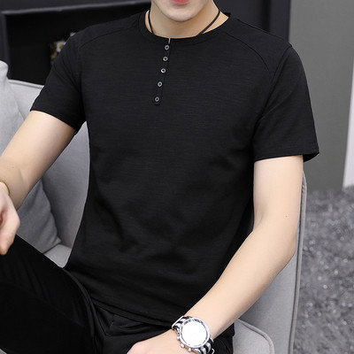 Modern férfi póló gombokkal, négy színben