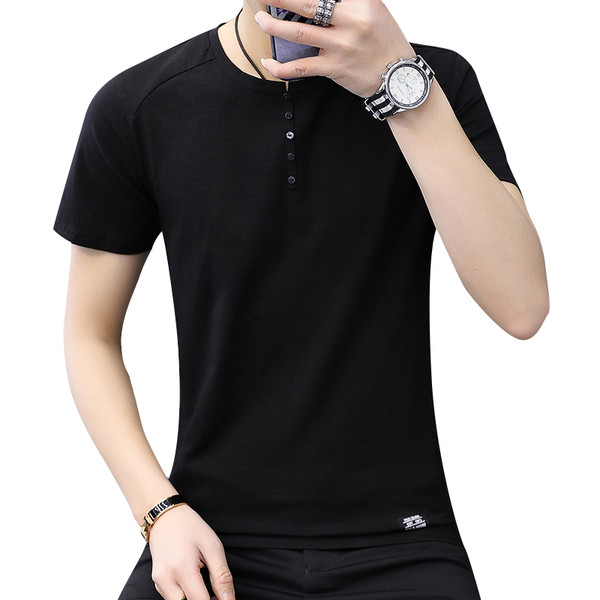 Modern férfi póló gombokkal, négy színben