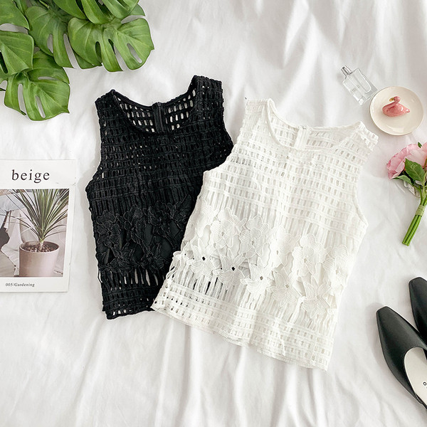 Maieu elegant de damă, cu bretele largi, în alb-negru