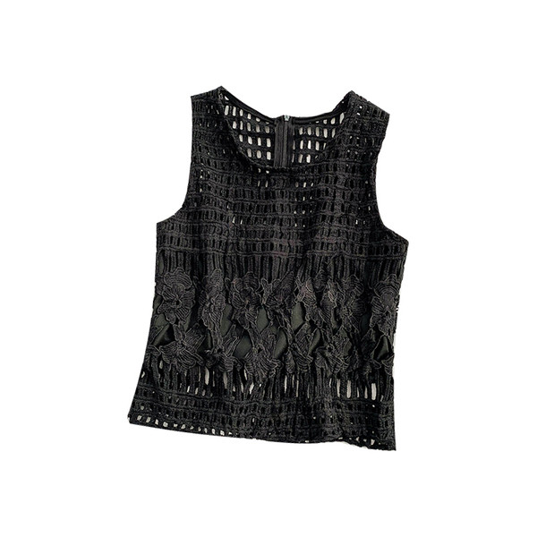 Maieu elegant de damă, cu bretele largi, în alb-negru