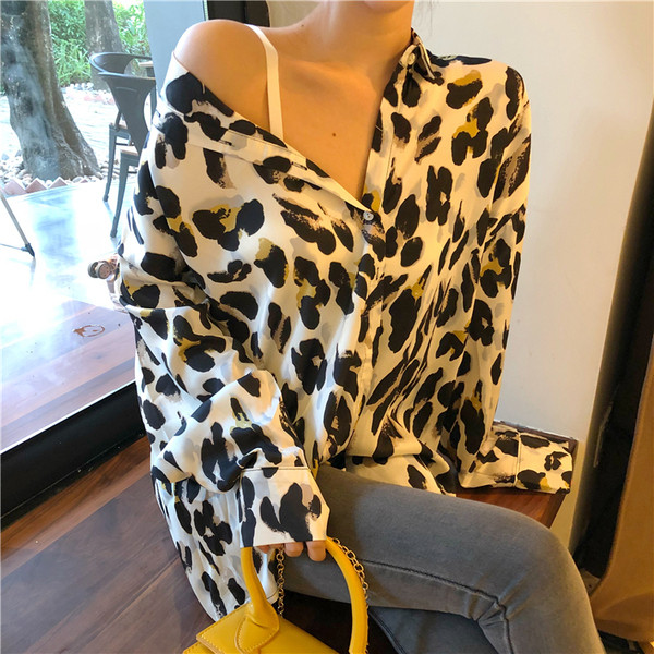 Cămașă elegantă de damă cu model leopard în două culori