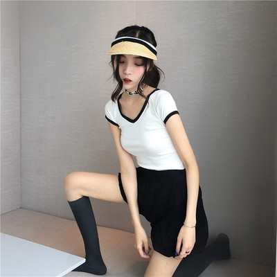 Tricou casual dama in trei culori cu margini colorate