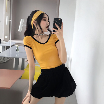 Tricou casual dama in trei culori cu margini colorate