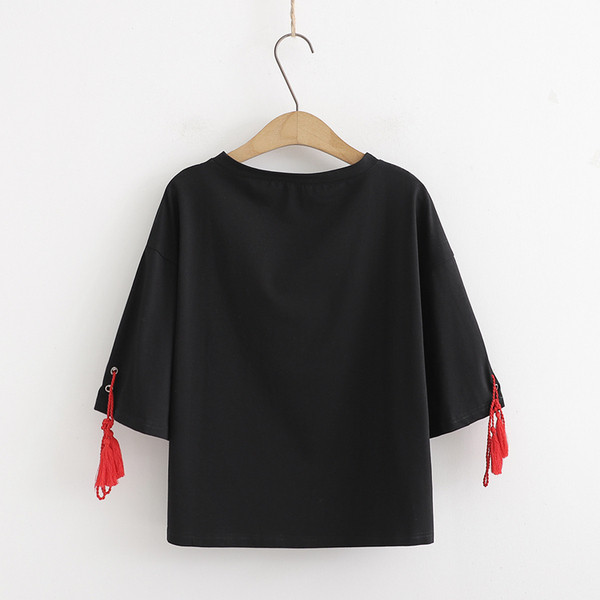 Bluză de damă elegantă, cu mâneci scurte și cravate