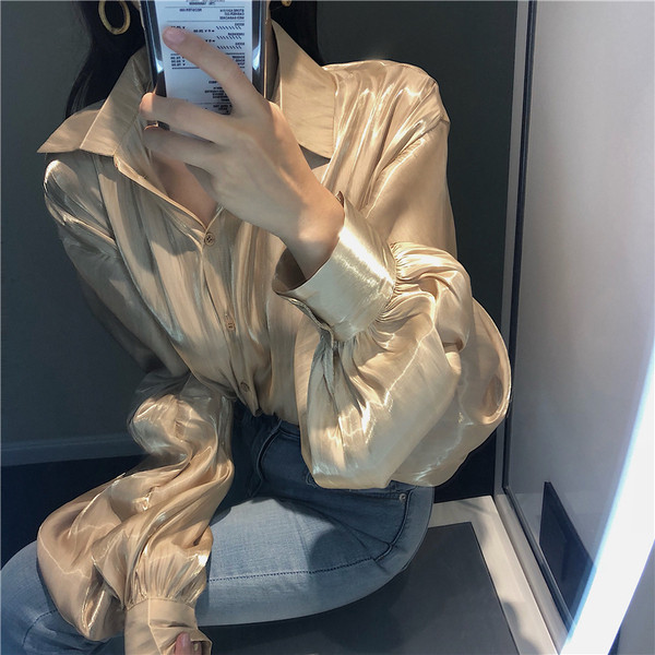 Cămașă casual de damă cu mâneci largi