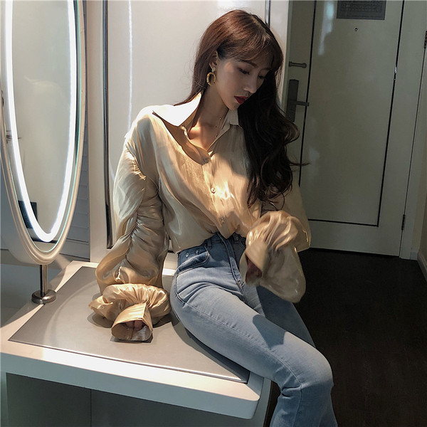 Cămașă casual de damă cu mâneci largi