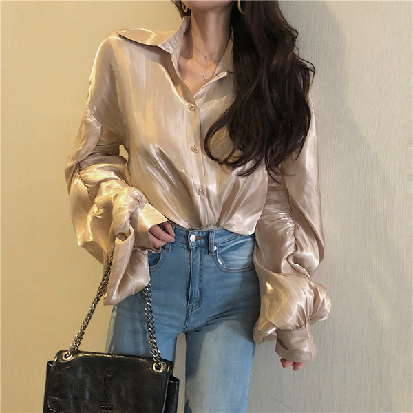 Cămașă casual de damă cu mâneci largi