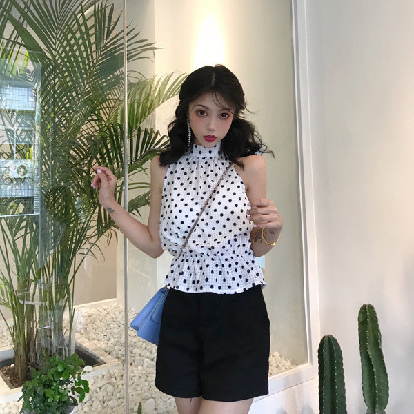 Maiou elegant de damă, în două culori, cu o panglică pe spate