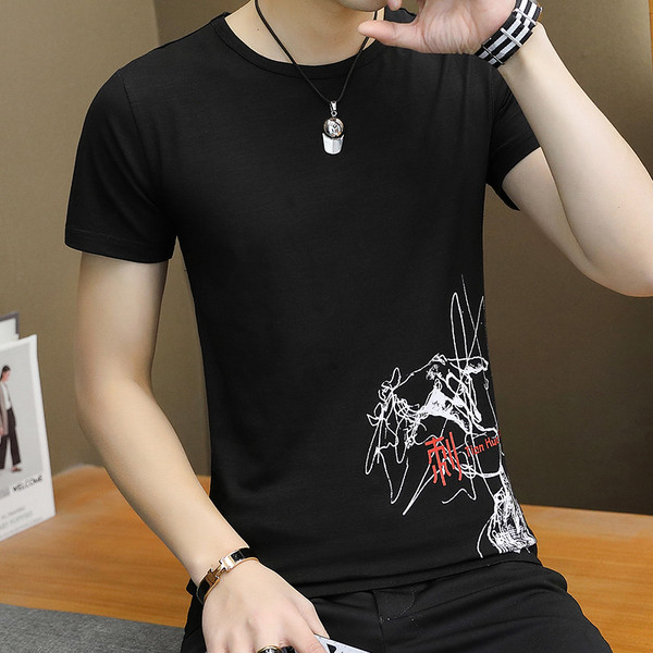 Modern férfi póló rátéttel, három színben