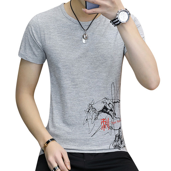 Modern férfi póló rátéttel, három színben