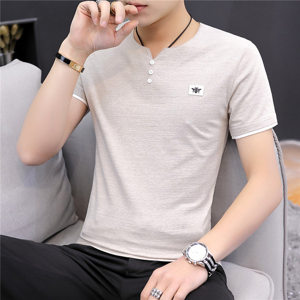 Férfi póló gombokkal és emblémával három színben