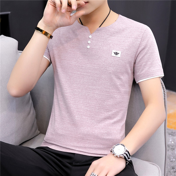 Férfi póló gombokkal és emblémával három színben