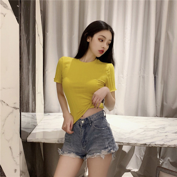 Sima, rövid ujjú női póló négy színben