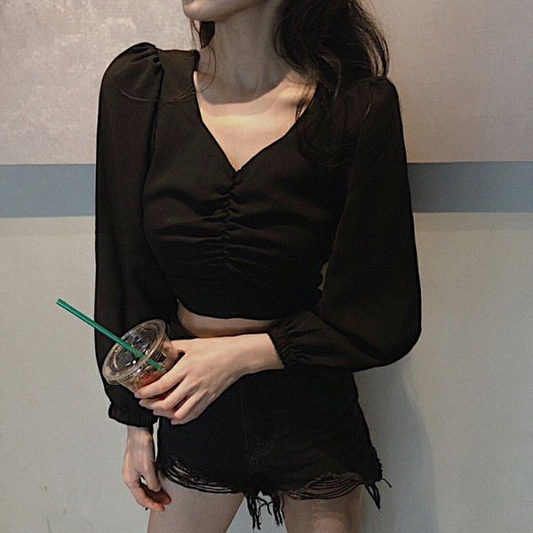 Bluză casual de damă cu mâneci largi în trei culori