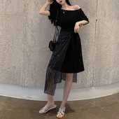 Modern női aszimmetrikus ruha két színben