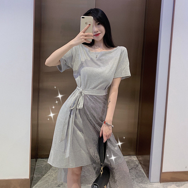 Modern női aszimmetrikus ruha két színben