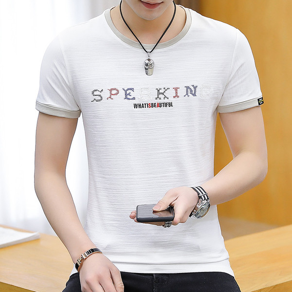 Aktuális férfi póló három színben hímzéssel