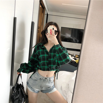 Modern női rövid kockás ing két színben