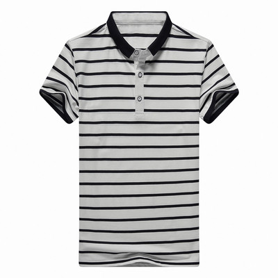 Férfi csíkos póló gombokkal, két színben