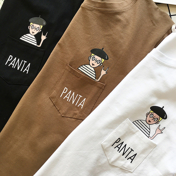 Hímzéssel és O-nyakú női alkalmi póló három színben