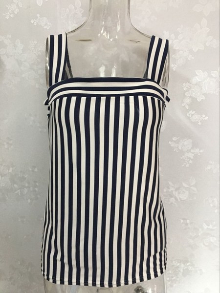 Csíkos női felső, széles pántokkal