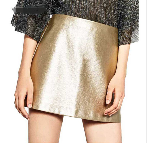 Fusta de dama actuala de culoare auriu si argintiu