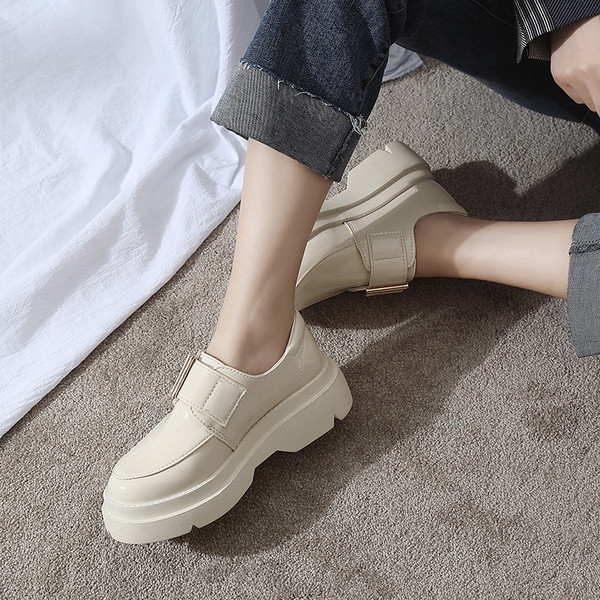 Pantofi moderni de dama cu catarama in doua culori