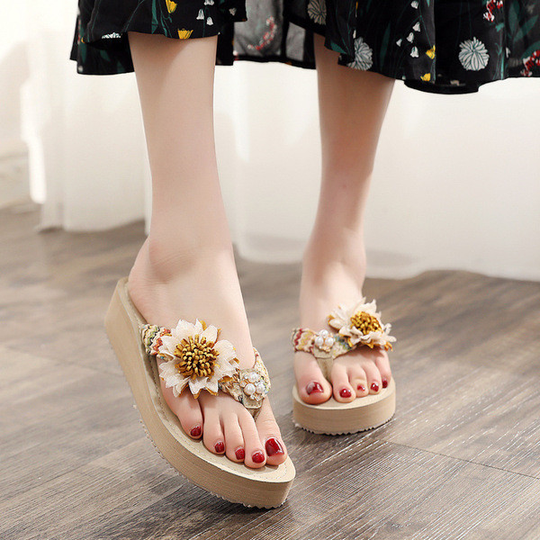 Papuci casual dama cu decor 3D in doua culori