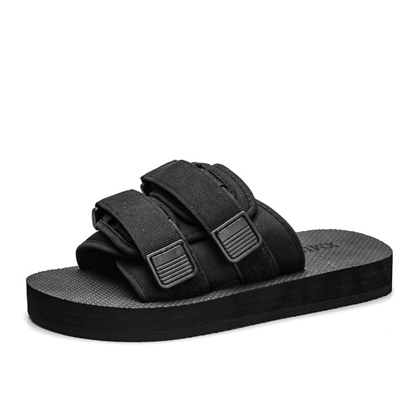 Papuci casual pentru bărbați cu autocolante în negru