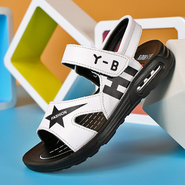 Sandale casual pentru bărbați în alb și negru