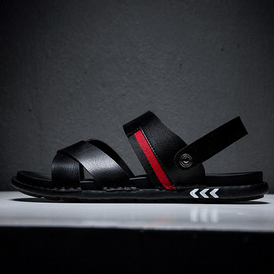 Sandale moderne pentru bărbați în alb și negru