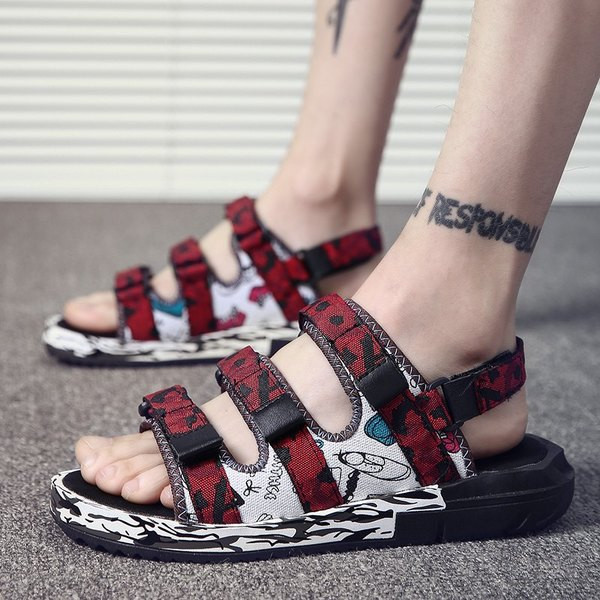 Sandale sport pentru bărbați în alb, gri și negru