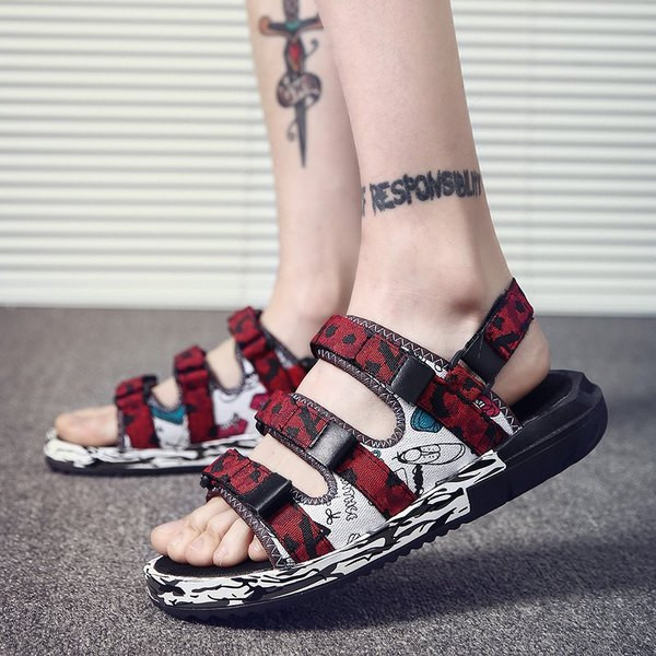 Sandale sport pentru bărbați în alb, gri și negru