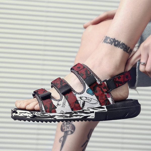 Sandale sport pentru bărbați în alb, gri și negru