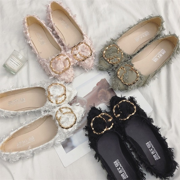 Modern női cipő fém díszítéssel, négy színben