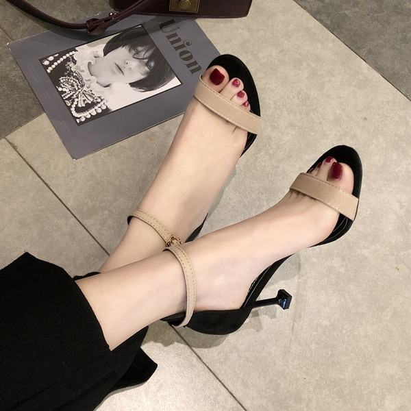 Sandale de dama elegante cu inchizator metalic la glezna in trei culori