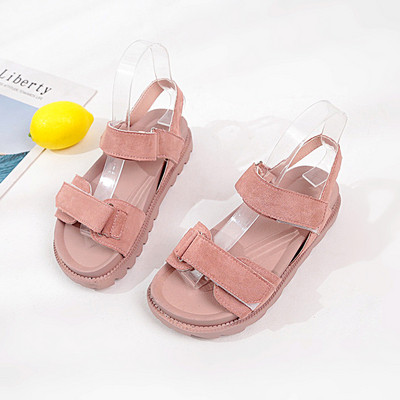 Sandale casual dama din piele intoarsa ecologica in doua culori