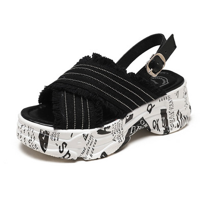 Model nou de sandale dama cu talpa inalta in trei culori