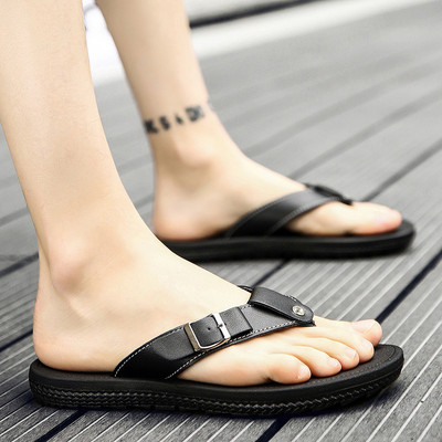 Öko bőrből készült modern férfi papucs három színben