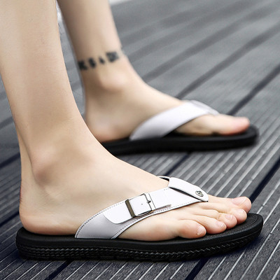 Öko bőrből készült modern férfi papucs három színben