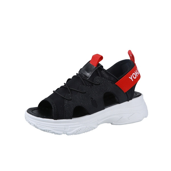 Model nou de sandale casual dama cu sireturi si talpa inalta in doua culori