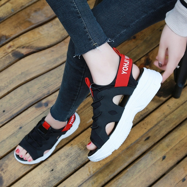 Model nou de sandale casual dama cu sireturi si talpa inalta in doua culori