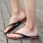 Moдерни мъжки чехли с надпис в три цвята