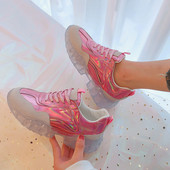 ÚJ Modern női tornacipő színes rózsaszín és ezüst fűzőkkel