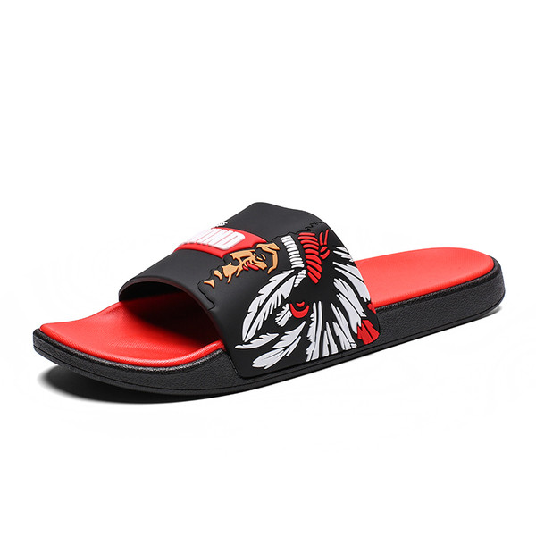 Modern férfi papucs rátéttel és felirattal három színben